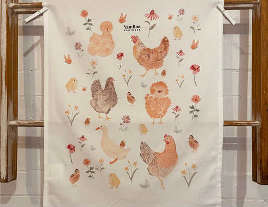 Organic Cotton Chicken Tea Towel